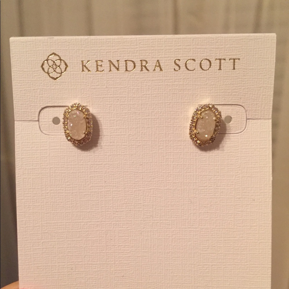 Kendra Scott white druzy studs